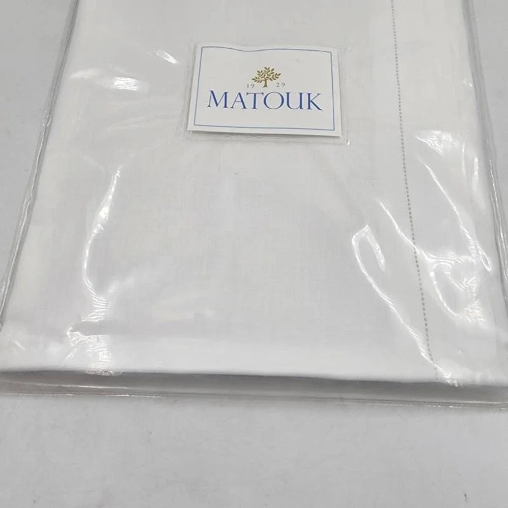 Matouk Roman Linen Hemstitch King Sham 21 x 36 - Flange White